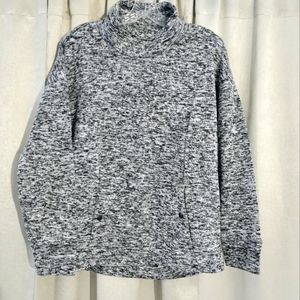 RBX Mock Turtleneck Grey Black And White Mottled Polyester Sweater Size M
